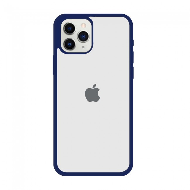 Q Series Magic Mask Clear Case with Dark Blue Frame TPU for iPhone 12 Pro Max