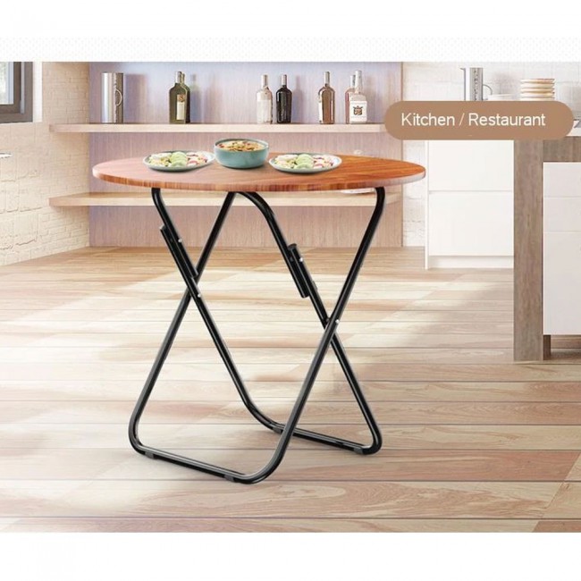 Round Foldable Wooden Table 60cm x71cm - Brown