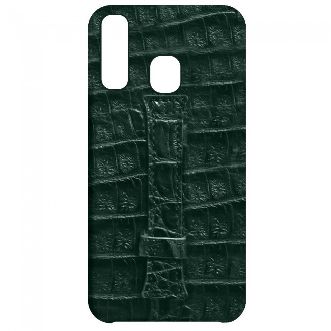 Samsung Galaxy A40 Leather Case Cover Crocodile Design - Green
