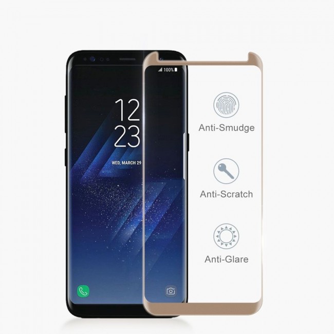 Samsung Galaxy Note 8 3D Tempered Curved Glass Screen Protector Ultimate by Margoun - Gold Edge