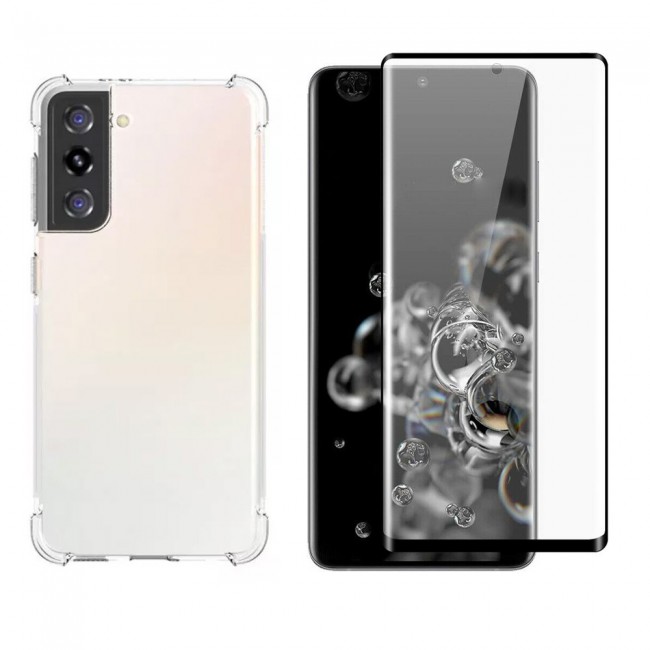 Samsung Galaxy S21 Plus Clear TPU Gorilla Cover with 3D Tempered Screen Protector