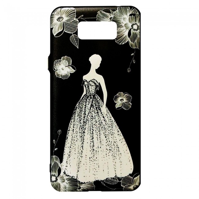 Samsung Galaxy S8 Case Cover Girl Print-Black and White