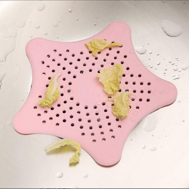 Silicone Star Sink Drain Filter Cover by Margoun - Pink