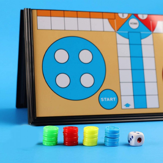 2Pack Snake and Ladders Board Game and  Ludo Board Game for Kids and Adults