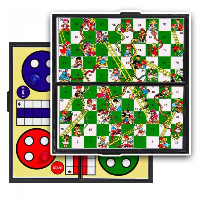 2Pack Snake and Ladders Board Game and  Ludo Board Game for Kids and Adults