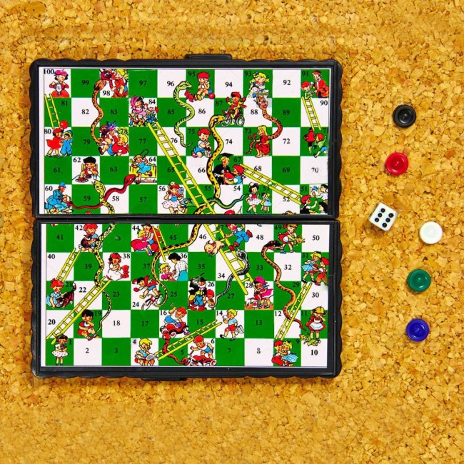 2Pack Snake and Ladders Board Game and  Ludo Board Game for Kids and Adults