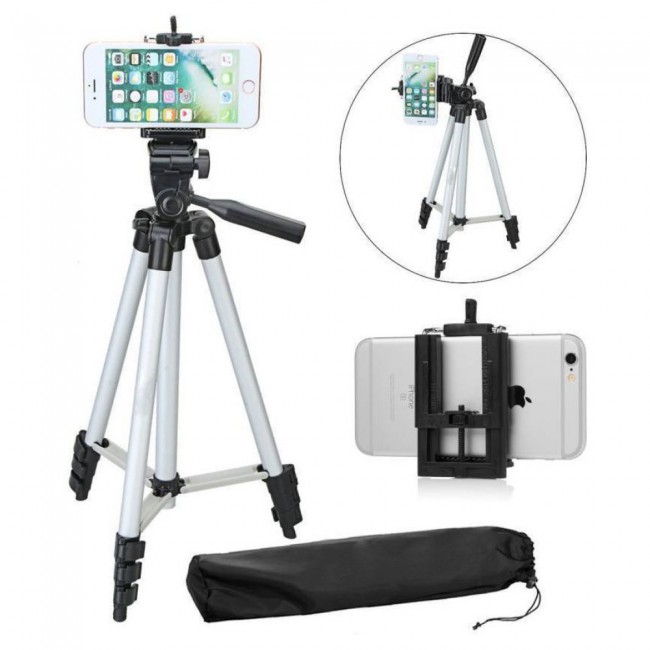 TeFeng TF-3110 40.2 Inch Portable Mobile Phone Tripod with Three-Dimensional Head and Quick Release Plate and Carrying Bag