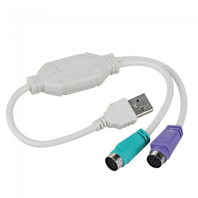 USB to PS/2 Converter USB Male to Dual PS/2 Female Adapter