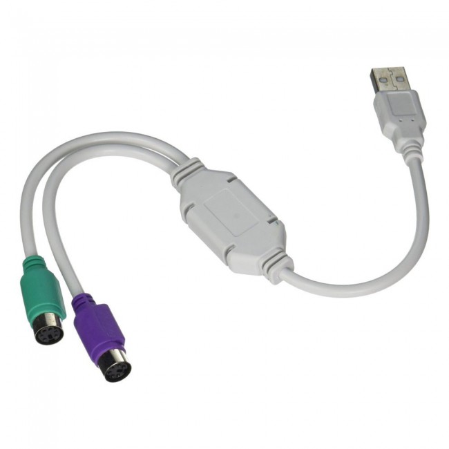 USB to PS/2 Converter USB Male to Dual PS/2 Female Adapter