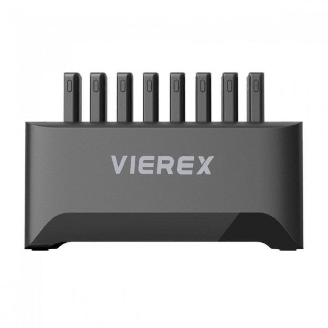 Vierex 10000mAh Charging Station with 8 Portable Power Banks - Black