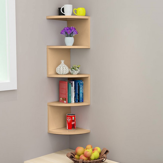 Wall mounted shop corner shelf unit