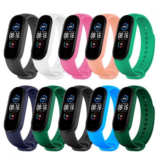 Xiaomi Mi Band 5 and Mi Band 6 Replacement Silicone Band 10 Packs 10 colors