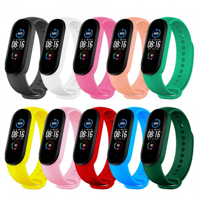 Xiaomi Mi Band 5 and Mi Band 6 Replacement Silicone Band 10 Packs 10 colors
