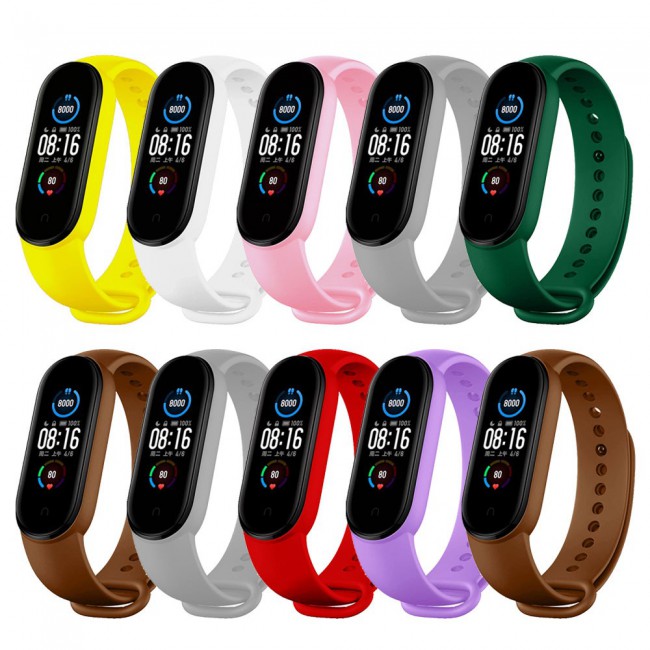 Xiaomi Mi Band 5 and Mi Band 6 Replacement Silicone Band 10 Packs 10 colors