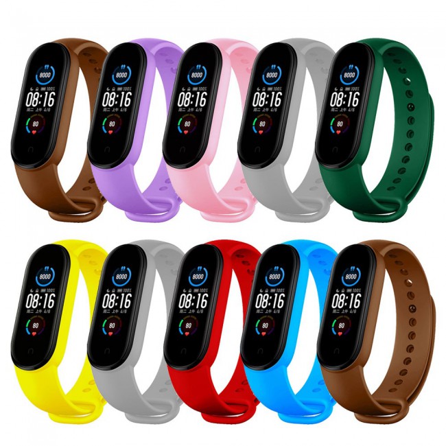 Xiaomi Mi Band 5 and Mi Band 6 Replacement Silicone Band 10 Packs 10 colors
