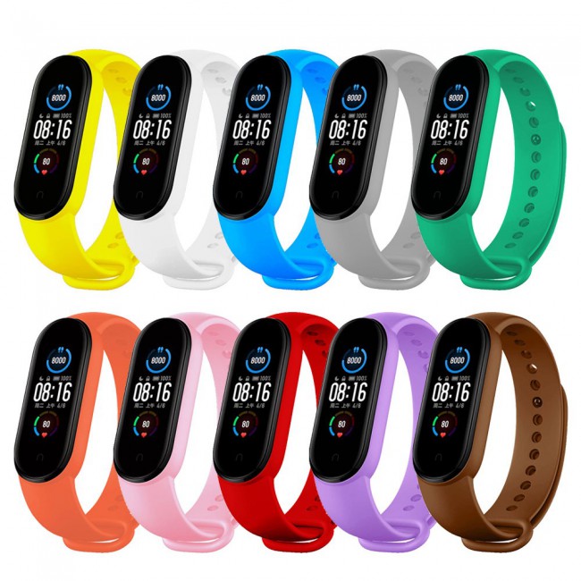 Xiaomi Mi Band 5 and Mi Band 6 Replacement Silicone Band 10 Packs 10 colors
