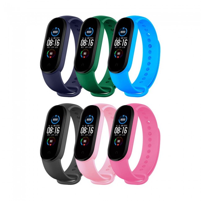 Xiaomi Mi Band 5 and Mi Band 6 Replacement Silicone Band 6 Packs 6 colors