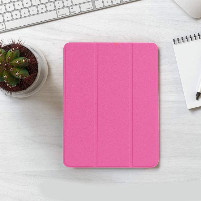 iPad 10.2 7th Generation and 8th Generation Smart Folio Leather Case Trifold Stand Cover - Peach
