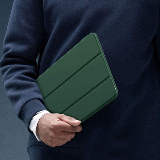 iPad Pro 12.9 4th Gen 2020 Smart Folio Case Trifold Stand Cover - Dark Green
