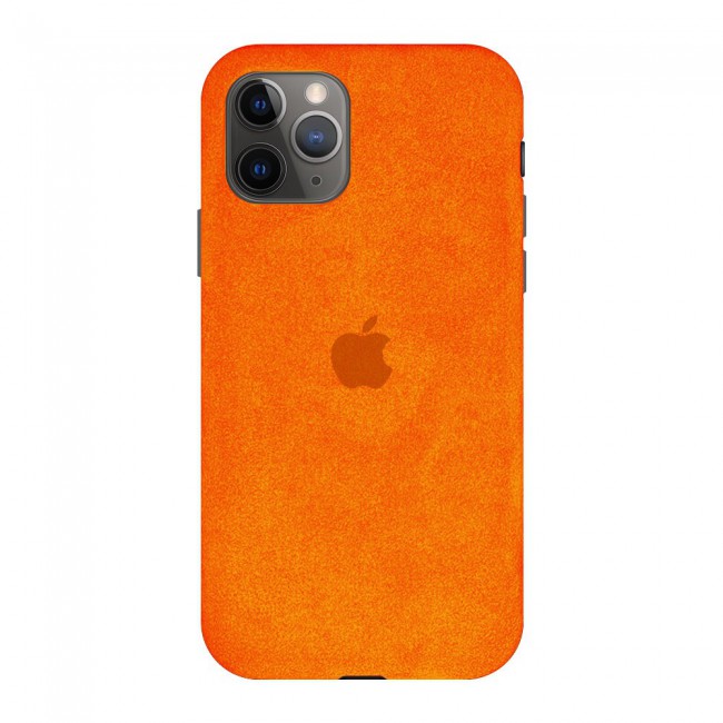 Apple iPhone 11 Pro Max Protective Alcantara Case Cover Orange