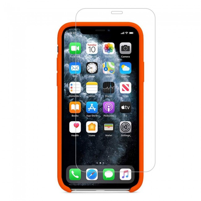 Margoun 2Pack Apple iPhone 12 and 12 Pro Silicone Case Cover and Clear Screen Protector - Orange