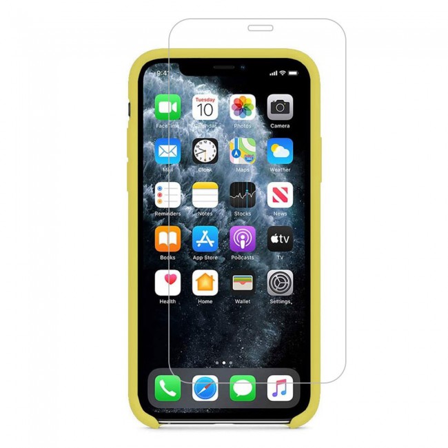 Margoun 2Pack Apple iPhone 12 and 12 Pro Silicone Case Cover and Clear Screen Protector - Matte Yellow