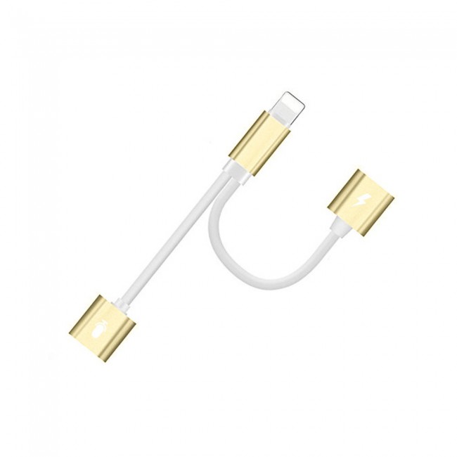 iPhone 3 in1 Double IP Socket Adapter - Gold