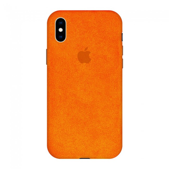 Apple iPhone X and iPhone XS Protective Alcantara Case Cover Orange