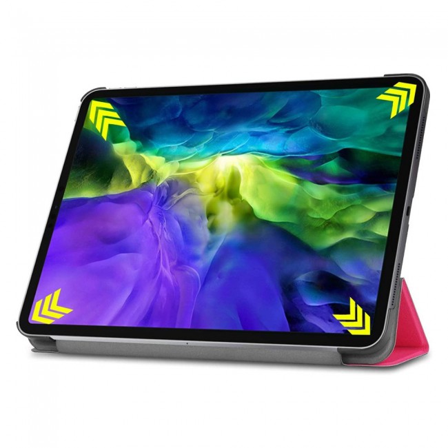 iPad 10.2 7th Generation and 8th Generation Smart Folio Leather Case Trifold Stand Cover - Red