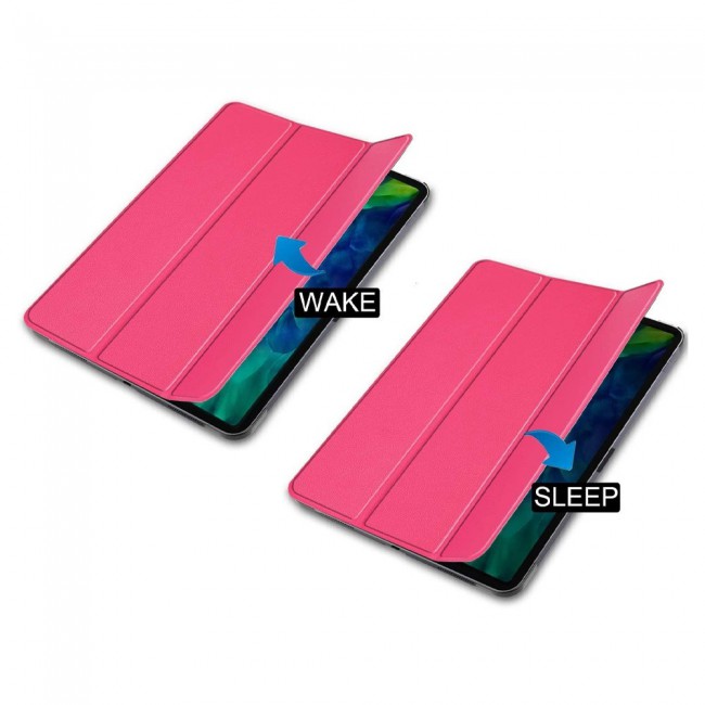 ipad Mini 4 and Mini 5 Smart Leather Folio Case Trifold Stand Cover - Hot Pink