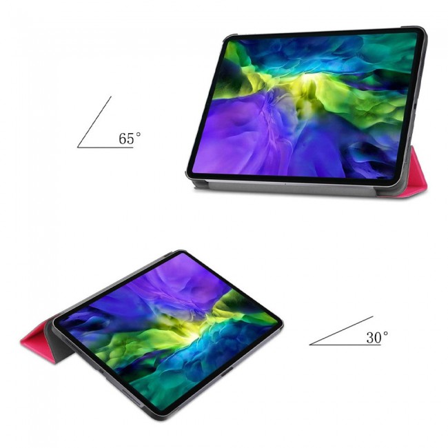 iPad Pro 12.9 4th Gen 2020 Smart Folio Case Trifold Stand Cover - Hot Pink