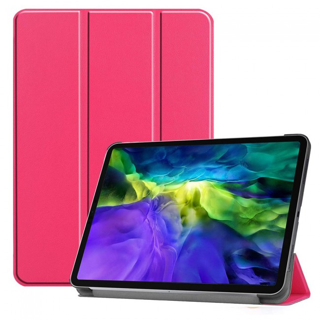 iPad Pro 12.9 4th Gen 2020 Smart Folio Case Trifold Stand Cover - Hot Pink