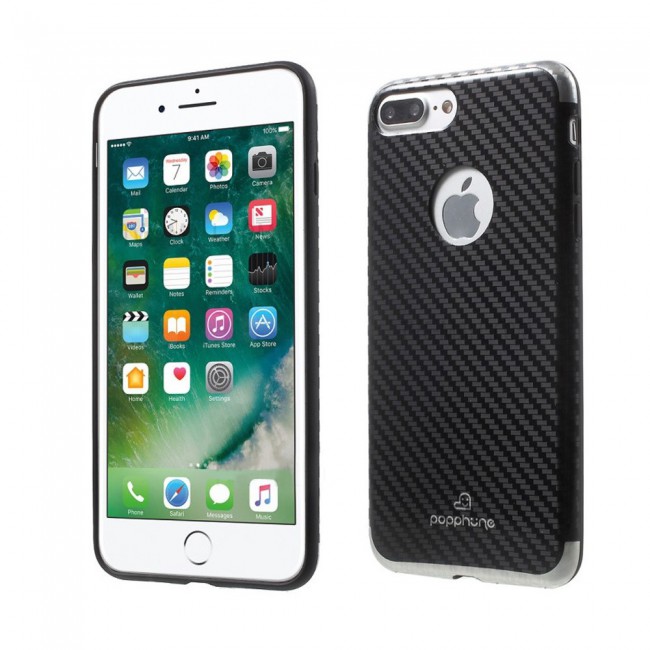 iphone 7 and 8 Case Cover Carbon Fiber Design-Black