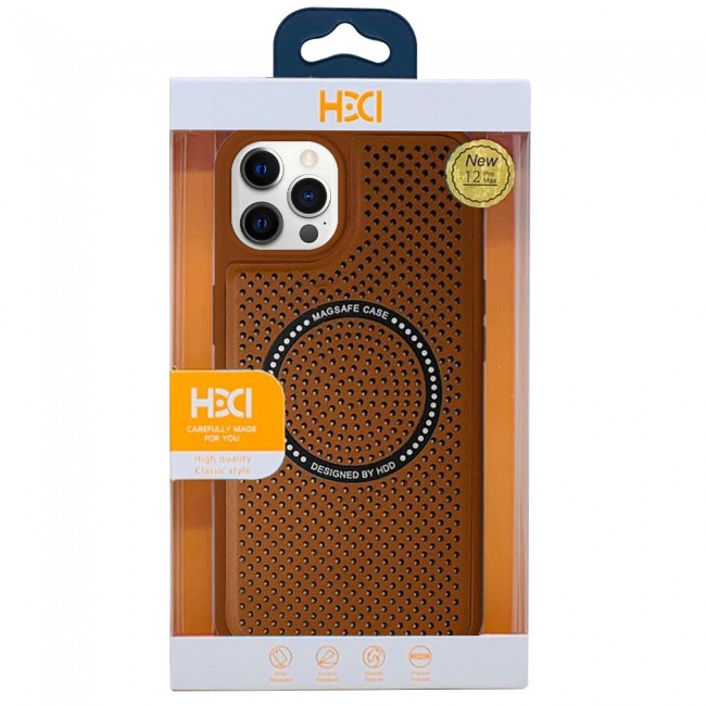 CATANES  For iPhone 12 Pro Max Leather Case MagSafe HDD Back Cover/ Brown