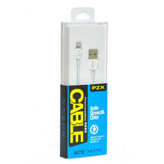 PZX V106 Charge and Transfer Lightning Cable for iPhone 1.2M - White