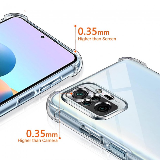 CATANES For Xiaomi Redmi Note 10 Pro Case Cover Clear Protective TPU Four Corners Cover Transparent Soft Case