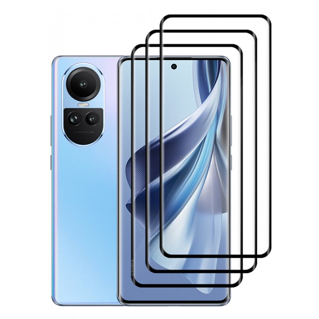 MARGOUN 3 Pack For Oppo Reno10 Screen Protector Full Coverage Screen Protector Clear Anti-Bubble Shield Tempered Glass Screen Protector