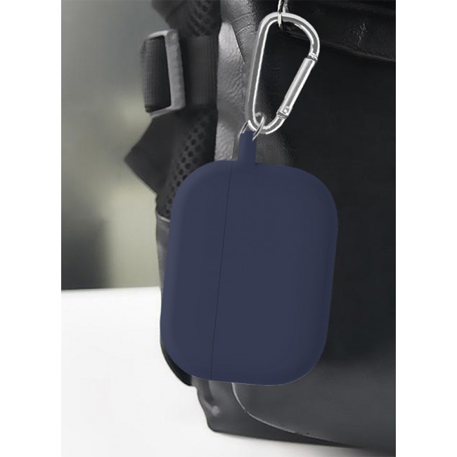 MARGOUN Shockproof Case For Airpod Pro Silicone Protective Case Shockproof Case Ultra Slim Cover with Keychain Carabiner Dark Blue