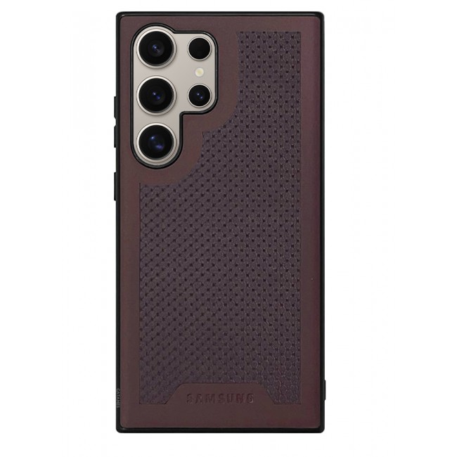 CATANES Samsung Galaxy S24 Ultra Case Anti-slip Textured Design Scratch Resistant Shock Absorbing Case Cover Maroon