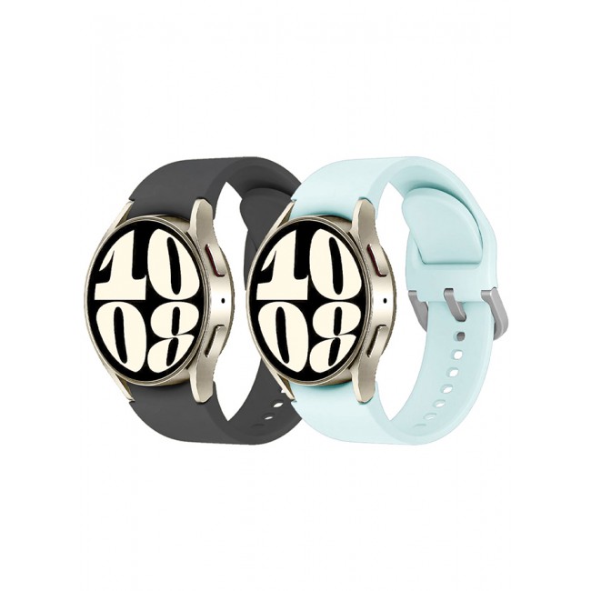 MARGOUN 2 Pack For Samsung Galaxy Watch 6/6 Classic 20mm Silicone Band Flexible and Durable Replacement Sport Strap - G