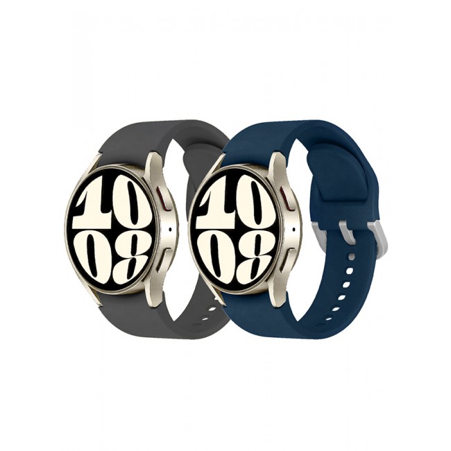 MARGOUN 2 Pack For Samsung Galaxy Watch 6/6 Classic 20mm Silicone Band Flexible and Durable Replacement Sport Strap - A
