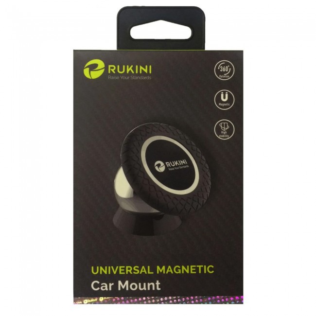 Rukini Magnetic Car Mount Universal 360 Degree Rotate RCMH001- Black