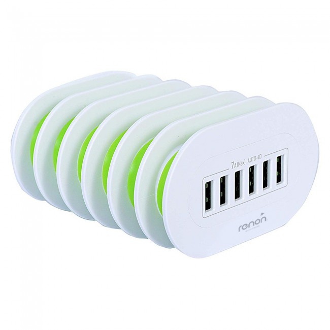Renon 6 Port USB Adapter 7A Desktop Charger