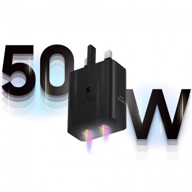 Samsung 50W Duo Power Adapter (with 1.8m Cable) – Black