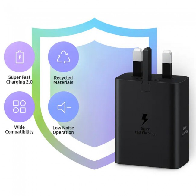 Samsung 50W Duo Power Adapter (with 1.8m Cable) – Black