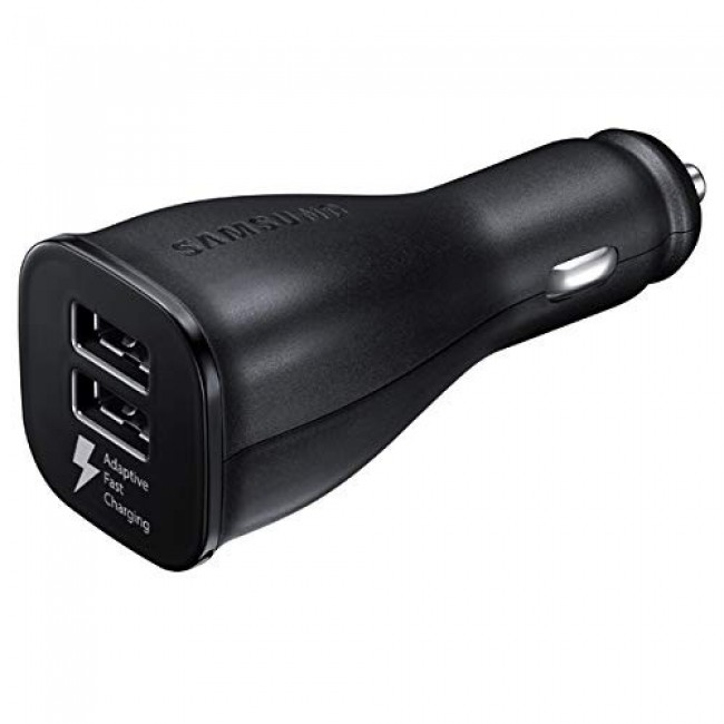 Samsung EP-LN920BBEGUS Fast Charge 15W Dual Port Car Charger with Micro USB Cable – Black