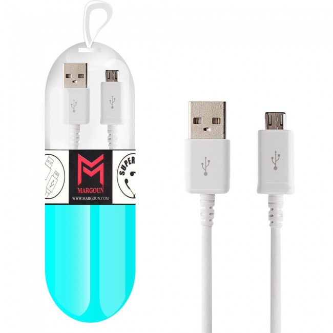 Samsung Galaxy Note 4  White USB Cable with Free Margoun Cable Organizer – Black ,  White , Blue , Purple