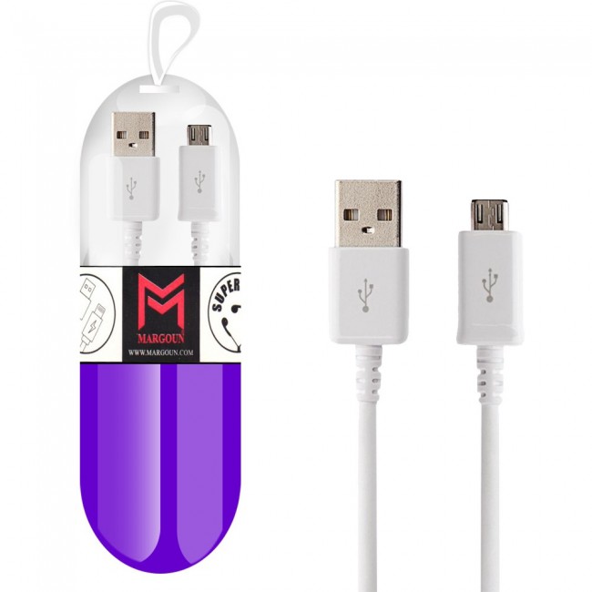 Samsung Galaxy Note 4  White USB Cable with Free Margoun Cable Organizer – Black ,  White , Blue , Purple
