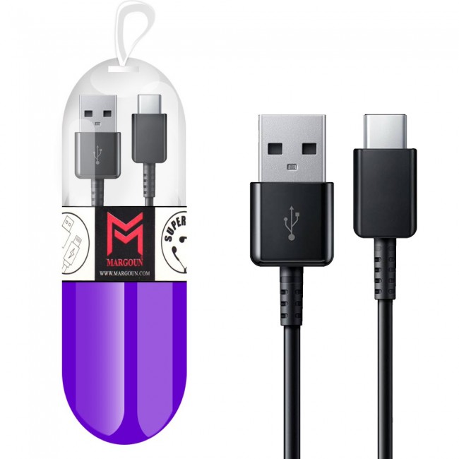 Samsung Galaxy S8 Black USB Cable with Free Margoun Cable Organizer – Black , White , Blue , Purple