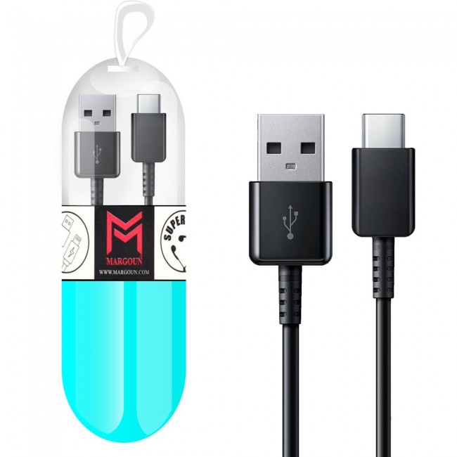 Samsung Galaxy S8 Black USB Cable with Free Margoun Cable Organizer – Black , White , Blue , Purple